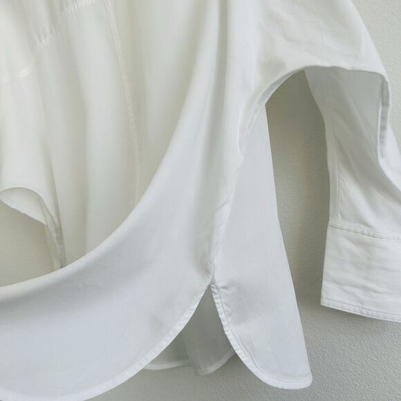 Madewell Relaxed Dolman Button-Up Shirt Size S White Sheer Coastal Prep Classic - Picture 10 of 16